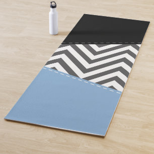 Grijs zigzag, Grijs Chevron, Zigzag Pattern, Blauw Yogamat
