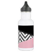 Grijs Zigzag, Grijze Chevron, Zigzag Patroon, Roze Waterfles (Rechts)