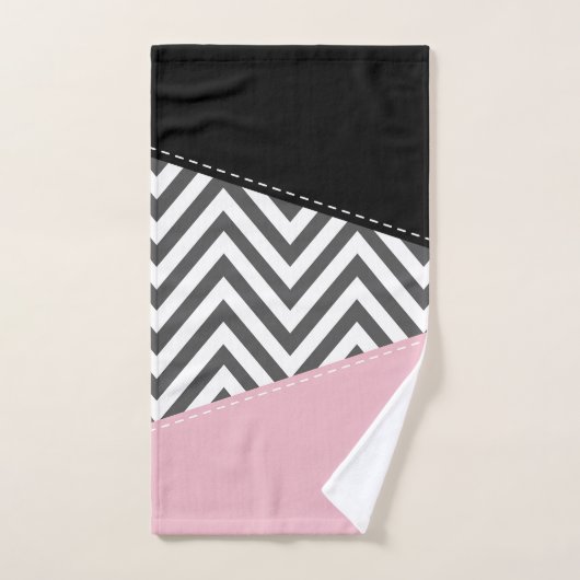 Grijs zigzag, Grijze Chevron, Zigzag Pattern, Roze Bad Handdoek (Handdoek)