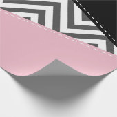 Grijs zigzag, Grijze Chevron, Zigzag Pattern, Roze Cadeaupapier (Hoek)