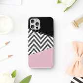 Grijs zigzag, Grijze Chevron, Zigzag Pattern, Roze Case-Mate iPhone Case