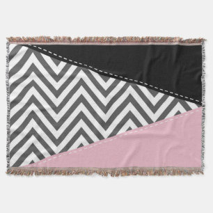 Grijs zigzag, Grijze Chevron, Zigzag Pattern, Roze Deken