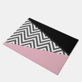 Grijs zigzag, Grijze Chevron, Zigzag Pattern, Roze Deurmat (Schuin)