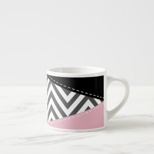 Grijs zigzag, Grijze Chevron, Zigzag Pattern, Roze Espresso Kop