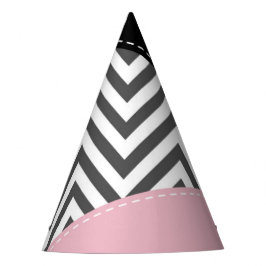 Grijs zigzag, Grijze Chevron, Zigzag Pattern, Roze Feesthoedjes