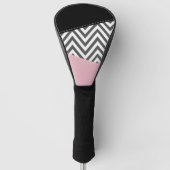 Grijs zigzag, Grijze Chevron, Zigzag Pattern, Roze Golfheadcover (Voorkant)