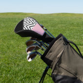 Grijs zigzag, Grijze Chevron, Zigzag Pattern, Roze Golfheadcover (Insitu)