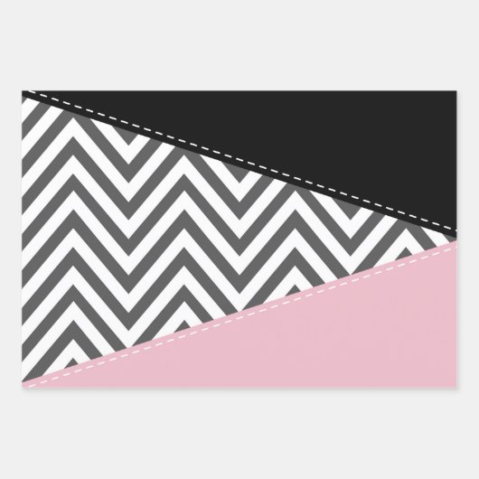 Grijs zigzag, Grijze Chevron, Zigzag Pattern, Roze Inpakpapier Vel (Voorkant)