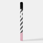 Grijs zigzag, Grijze Chevron, Zigzag Pattern, Roze iPhone Hoesje (Rechterkant)