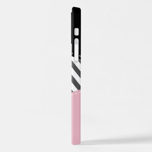 Grijs zigzag, Grijze Chevron, Zigzag Pattern, Roze iPhone Hoesje (Linkerkant)