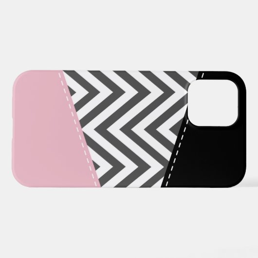 Grijs zigzag, Grijze Chevron, Zigzag Pattern, Roze iPhone Hoesje (Achterkant horizontaal)