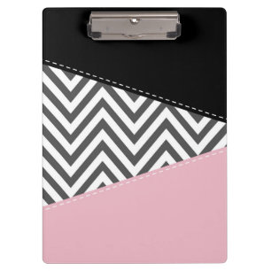 Grijs zigzag, Grijze Chevron, Zigzag Pattern, Roze Klembord