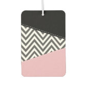 Grijs zigzag, Grijze Chevron, Zigzag Pattern, Roze Luchtverfrisser (Voorkant)