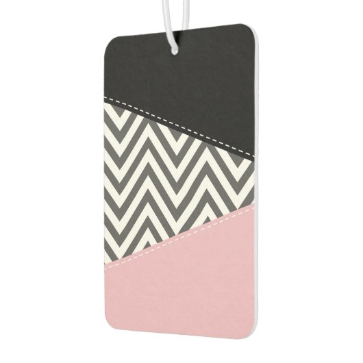 Grijs zigzag, Grijze Chevron, Zigzag Pattern, Roze Luchtverfrisser (Links)