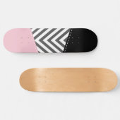 Grijs zigzag, Grijze Chevron, Zigzag Pattern, Roze Persoonlijk Skateboard (Horizontaal)