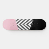 Grijs zigzag, Grijze Chevron, Zigzag Pattern, Roze Persoonlijk Skateboard (Horizontaal)