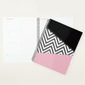 Grijs zigzag, Grijze Chevron, Zigzag Pattern, Roze Planner (Display)