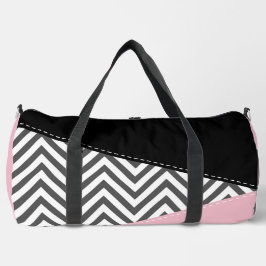 Grijs zigzag, Grijze Chevron, Zigzag Pattern, Roze Plunjezak