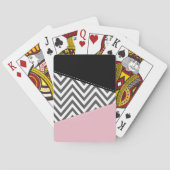 Grijs zigzag, Grijze Chevron, Zigzag Pattern, Roze Pokerkaarten (Achterkant)