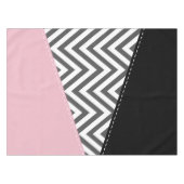 Grijs zigzag, Grijze Chevron, Zigzag Pattern, Roze Tafelkleed (Voorkant (Horizontaal))