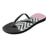Grijs zigzag, Grijze Chevron, Zigzag Pattern, Roze Teenslippers (Schuin)