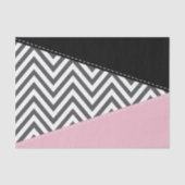 Grijs zigzag, Grijze Chevron, Zigzag Pattern, Roze Tissuepapier (Voorkant)