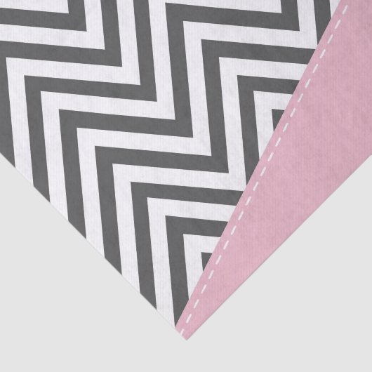 Grijs zigzag, Grijze Chevron, Zigzag Pattern, Roze Tissuepapier (Detail)