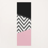 Grijs zigzag, Grijze Chevron, Zigzag Pattern, Roze Yogamat (Voorkant)