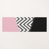Grijs zigzag, Grijze Chevron, Zigzag Pattern, Roze Yogamat (Voorkant (horizontaal))