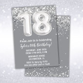 Grijs Zilver 18e Verjaardagsfeest Kaart