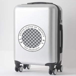 Grijs & Zilver Checkerboard voor Vacatiesticker Sticker