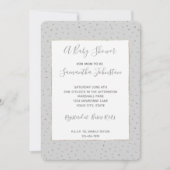 Grijs Zilver Confetti Baby shower Kaart (Voorkant)