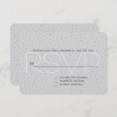 Grijs Zilver Confetti RSVP (Voorkant / Achterkant)