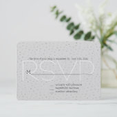 Grijs Zilver Confetti RSVP (Staand voorkant)