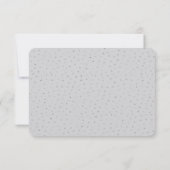 Grijs Zilver Confetti RSVP Kaartje (Achterkant)