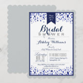 Grijs, Zilver en Navy Blue Vrijgezellenfeest Kaart (Voorkant / Achterkant)