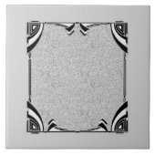 Grijs/Zilver en Zwarte Stijl Art Deco Keramische T Tegeltje (Voorkant)