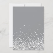 Grijs Zilver Glitter Verrassing Verjaardagsfeest Kaart (Achterkant)