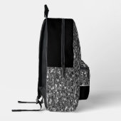 Grijs zilver glitters sparkles zwart Aangepaste na Bedrukte Rugzak (Links)