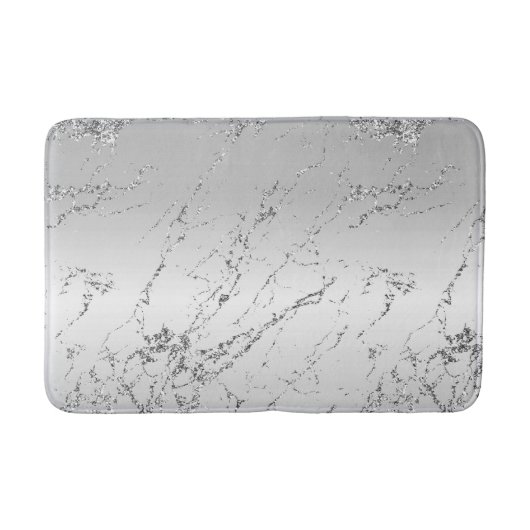 Grijs Zilver Glitzy Nep Glitter Badmat (Voorkant)