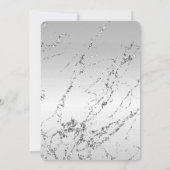Grijs Zilver Glitzy Nep Glitter Bruiloft Kaart (Achterkant)