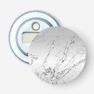 Grijs Zilver Glitzy Nep Glitter Button Flesopener