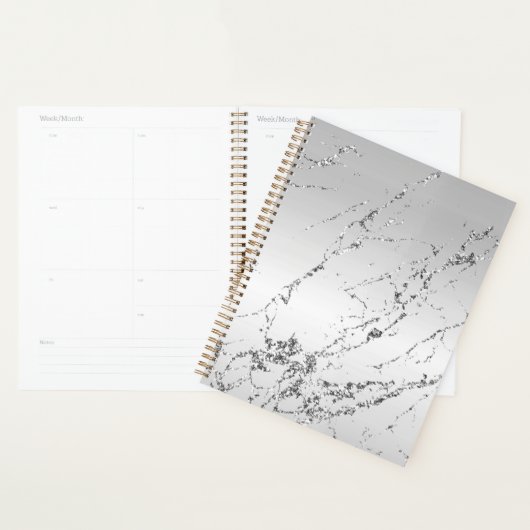 Grijs Zilver Glitzy Nep Glitter Planner (Display)