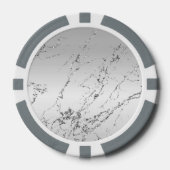 Grijs Zilver Glitzy Nep Glitter Poker Chips (Voorkant)