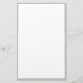 Grijs Zilver Grijs Rand Randen Wit Aangepaste Kleu Briefpapier (Voorkant)