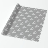 Grijs Zilver Letter V Cadeaupapier (Uitgerold)