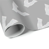 Grijs Zilver Letter V Cadeaupapier (Rol Hoek)