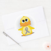 Grijs/Zilver Lint Duck Ronde Sticker (Envelop)