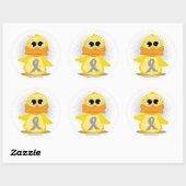 Grijs/Zilver Lint Duck Ronde Sticker (Vel)