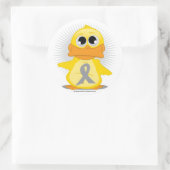 Grijs/Zilver Lint Duck Ronde Sticker (Tas)